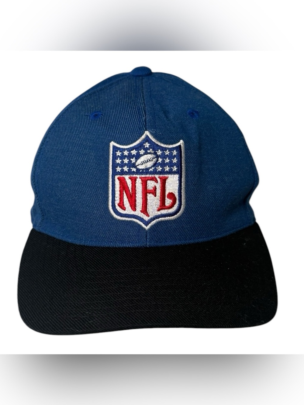 Vintage Nike Team NFL Shield Snapback Hat Blue Black Y2K Football Cap